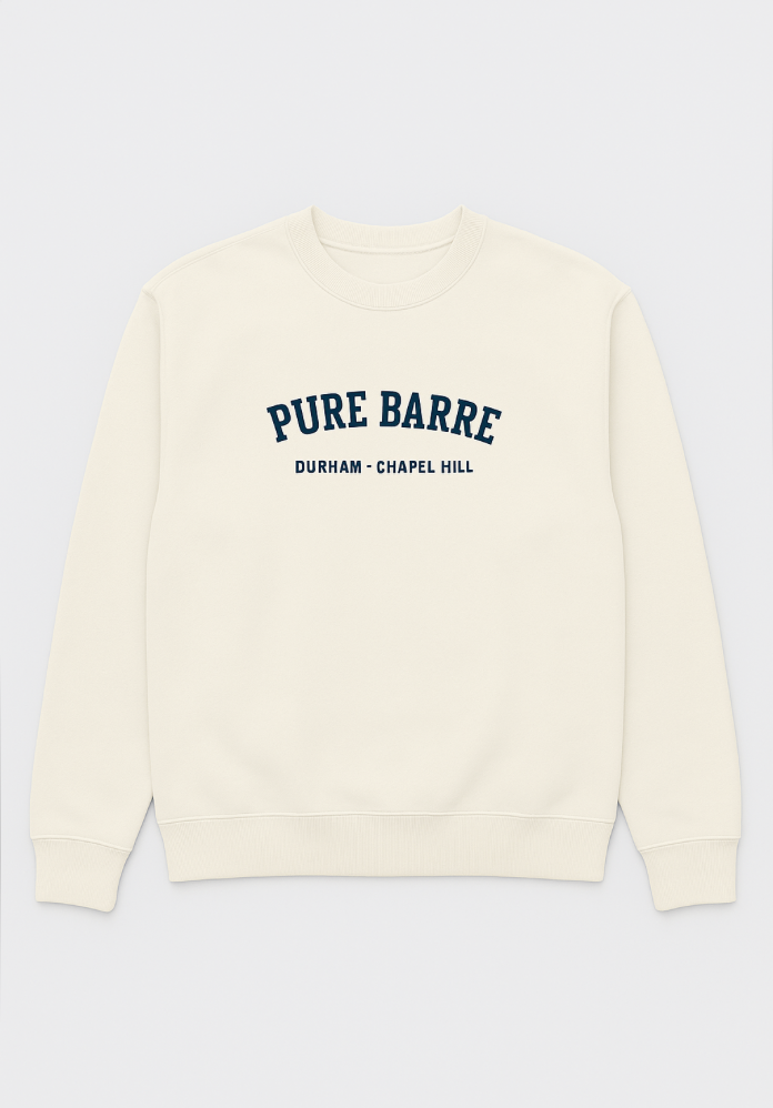 Pure Barre Durham & Chapel Hill Varsity Crewneck